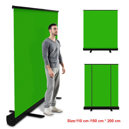 PYNSSEU 150cm*200cm Background Collapsible Green Screen Chromakey Backdrop Pull-up Stand For YouTube Video Game Virtual Studio