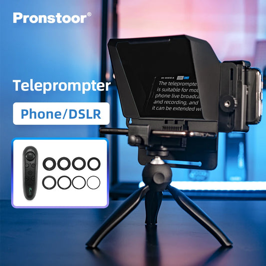 Phone and DSLR Recording Mini Teleprompter Portable Inscriber Mobile Teleprompter Artifact Video With Remote Control for Live
